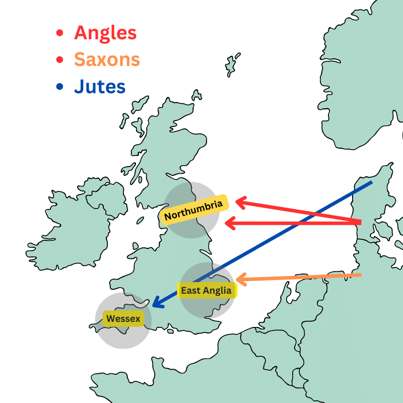 Map Of Anglo Saxon Migration Routes 